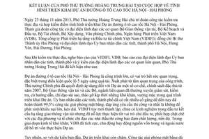 Thông báo 425/TB-VPCP năm 2013 kết luận triển khai dự án đường ô tô cao tốc Hà Nội Hải Phòng