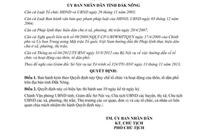 Quyết định 24/2013/QĐ-UBND Quy chế tổ chức hoạt động của thôn tổ dân phố tỉnh Đăk Nông