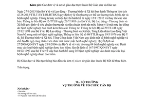 Công văn 8028/BGDĐT-TCCB năm 2013 thực hiện Thông tư liên tịch 28/2013/TTLT-BYT-BLĐTBXH