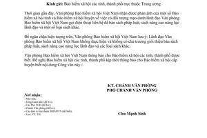 Công văn 339/VP-TH năm 2013 mạo danh bán sách Văn phòng Bảo hiểm xã hội Việt Nam