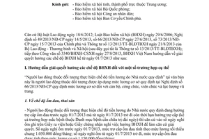 Công văn 4409/BHXH-CSXH hướng dẫn giải quyết hưởng chế độ bảo hiểm xã hội kể từ ngày 01/7/2013