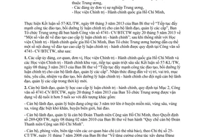 Công văn 5763-CV/BTCTW 2013 hướng dẫn đào tạo cao cấp lý luận chính trị hành chính