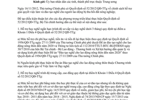 Công văn 15288/BTC-HCSN 2013 hướng dẫn cơ chế tài chính thực hiện Quyết định 52/QĐ-TTg