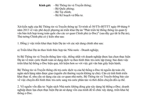 Công văn 1907/TTg-KGVX năm 2013 Phát triển quản lý văn bản tích hợp toàn quốc