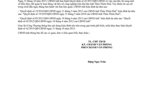 Công văn 5984/UBND-CT năm 2013 hiệu đính Quyết định 42/2013/QĐ-UBND Thừa Thiên Huế