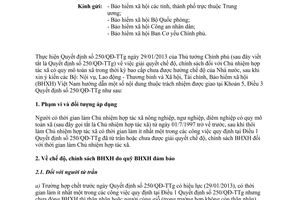 Công văn 4533/BHXH-CSXH năm 2013 hướng dẫn Quyết định 250/QĐ-TTg