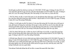 Công văn 9767/VPCP-KGVX năm 2013 thực hiện Quyết định 36/2013/QĐ-TTg