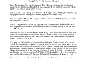 Công văn 6926/TCHQ-TXNK năm 2013 phân loại bình sắt tráng men nước nóng