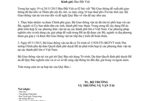 Công văn 12577/BGTVT-VT năm 2013 trả lời phản ánh Báo Đất Việt