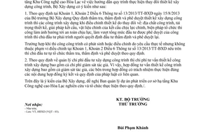 Công văn 2466/BXD-HĐXD năm 2013 thay đổi thiết kế xây dựng công trình