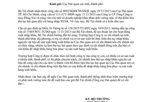 Công văn 16236/BTC-TCHQ năm 2013 địa điểm làm thủ tục hải quan