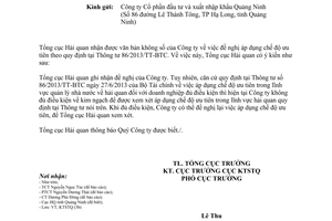 Công văn 7047/TCHQ-KTSTQ năm 2013 chế độ doanh nghiệp ưu tiên hải quan