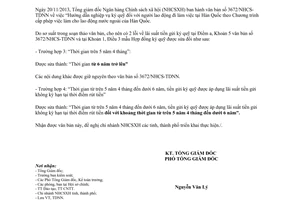 Công văn 3709/NHCS-TDNN 2013 sửa đổi lỗi 3672/NHCS-TDNN ký quỹ người lao động đi làm việc tại Hàn Quốc