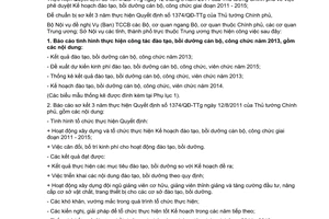 Công văn 4335/BNV-ĐT năm 2013 báo cáo sơ kết 3 năm thực hiện Quyết định 1374/QĐ-TTg