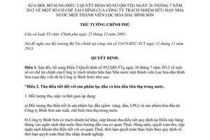 Quyết định 2286/QĐ-TTg năm 2013 cơ chế tài chính Công ty TNHH Bình Sơn