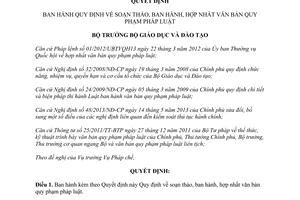 Quyết định 5580/QĐ-BGDĐT 2013 Quy định soạn thảo hợp nhất văn bản pháp luật