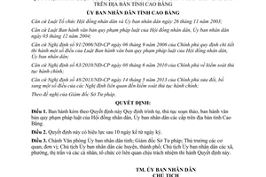 Quyết định 19/2013/QĐ-UBND trình tự soạn thảo ban hành văn bản quy phạm pháp luật Cao Bằng