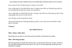 Quyết định 72/2013/QĐ-TTg cơ chế chính sách tài chính khu kinh tế cửa khẩu