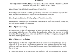 Nghị định 199/2013/NĐ-CP chức năng nhiệm vụ quyền hạn cơ cấu tổ chức Bộ Nông nghiệp