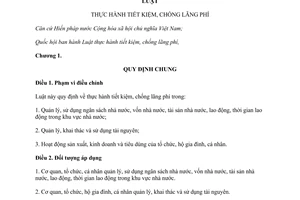 Luật thực hành tiết kiệm chống lãng phí 2013