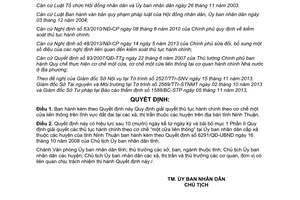 Quyết định 79/2013/QĐ-UBND giải quyết thủ tục hành chính một cửa liên thông lĩnh vực đất đai Ninh Thuận