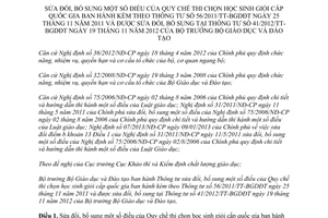 Thông tư 37/2013/TT-BGDĐT sửa đổi Quy chế thi chọn học sinh giỏi cấp quốc gia Thông tư 56