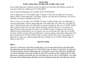 Nghị quyết 63/2013/QH13 tăng cường đấu tranh phòng chống tội phạm