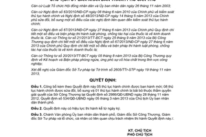 Quyết định 3761/QĐ-UBND năm 2013 thủ tục hành chính thuộc thẩm quyền Sở Công Thương Cần Thơ