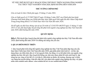 Quyết định 2290/QĐ-TTg năm 2013 Quy hoạch phát triển công nghiệp tàu thủy Việt Nam 2020
