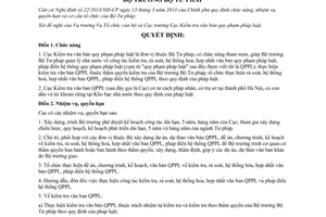 Quyết định 2929/QĐ-BTP năm 2013 chức năng nhiệm vụ cơ cấu tổ chức Cục Kiểm tra văn bản