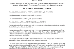 Quyết định 3262/2013/QĐ-UBND ưu đãi hỗ trợ Khu Nông nghiệp ứng dụng công nghệ cao Quảng Ninh