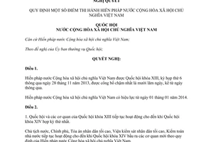 Nghị quyết 64/2013/QH13 hướng dẫn Hiến pháp 2013