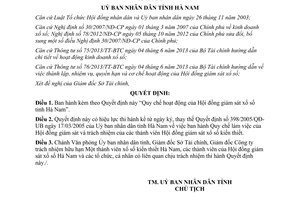Quyết định 1392/QĐ-UBND năm 2013 Quy chế hoạt động Hội đồng giám sát xổ số Hà Nam