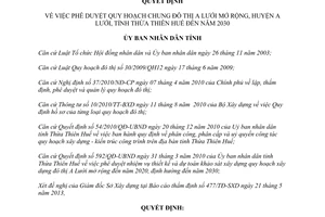 Quyết định 2603/QĐ-UBND duyệt quy hoạch chung đô thị A Lưới mở rộng Thừa Thiên Huế 2030 2015