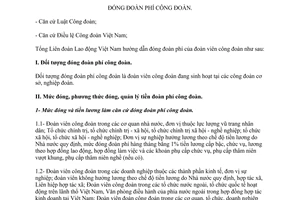 Hướng dẫn 1803/HD-TLĐ năm 2013 đóng đoàn phí công đoàn Tổng Liên đoàn lao động Việt Nam