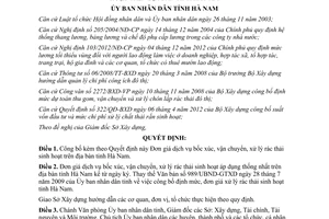 Quyết định 1390/QĐ-UBND năm 2013 Đơn giá dịch vụ bốc xúc vận chuyển xử lý rác thải Hà Nam