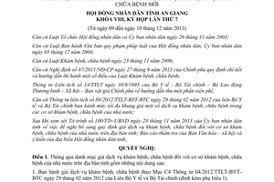 Nghị quyết 08/NQ-HĐND 2013 danh mục giá dịch vụ khám chữa bệnh mới An Giang