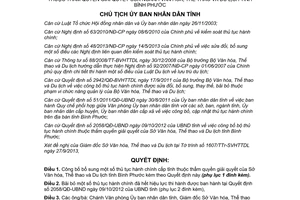 Quyết định 2453/QĐ-UBND 2013 bổ sung thủ tục hành chính Sở Văn hóa Thể thao Du lịch Bình Phước