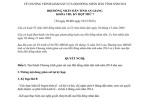 Nghị quyết 17/2013/NQ-HĐND chương trình giám sát Hội đồng nhân dân An Giang năm 2014