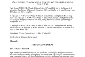 Văn bản hợp nhất 8021/VBHN-BTP 2013 cấp bản sao từ sổ gốc chứng thực bản sao chữ ký