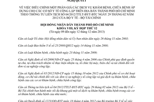 Nghị quyết 33/2013/NQ-HĐND giá dịch vụ khám chữa bệnh cơ sở y tế công lập Hồ Chí Minh