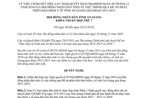 Nghị quyết 03/NQ-HĐND năm 2013 chấm dứt Nghị quyết 02/NQ-HĐND phát triển bảo hiểm y tế An Giang