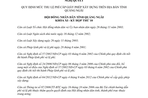 Nghị quyết 31/2013/NQ-HĐND Quy định lệ phí cấp giấy phép xây dựng Quảng Ngãi