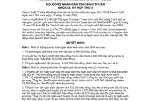 Nghị quyết 48/2013/NQ-HĐND dự toán thu chi phân bổ ngân sách Bình Thuận năm 2014