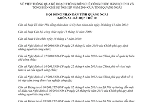 Nghị quyết 34/NQ-HĐND năm 2013 biên chế công chức hành chính tổng biên chế sự nghiệp Quảng Ngãi