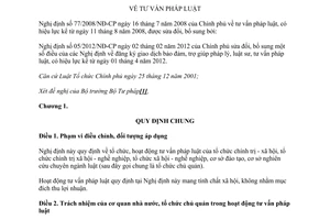 Văn bản hợp nhất 8014/VBHN-BTP năm 2013 hợp nhất Nghị định tư vấn pháp luật