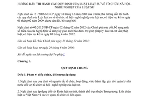 Văn bản hợp nhất 8018/VBHN-BTP năm 2013 hợp nhất Nghị định hướng dẫn Luật luật sư