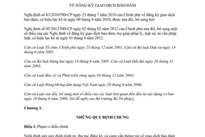 Văn bản hợp nhất Nghị định đăng ký giao dịch bảo đảm