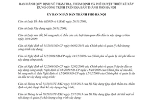 Quyết định 56/2013/QĐ-UBND thẩm tra thẩm định thiết kế xây dựng công trình Hà Nội