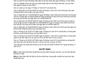 Quyết định 59/2013/QĐ-UBND quy định công tác Văn thư Lưu trữ tỉnh Bình Thuận